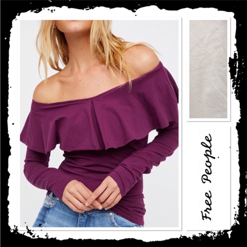 HP! x5✨ Free People Plum Off-Shoulder Top XS